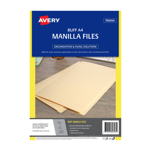 AV Manilla Folder Buff A4 Pk20