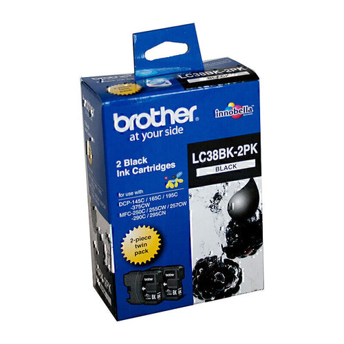 Brother LC38 Black Twin Pack