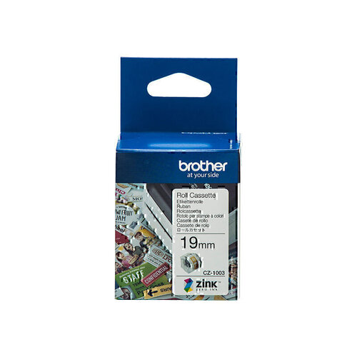 Brother 19mmx5m white label roll