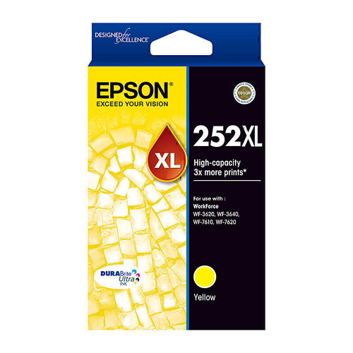 Epson High Yield 252 Yellow Ink - 1,100 pages