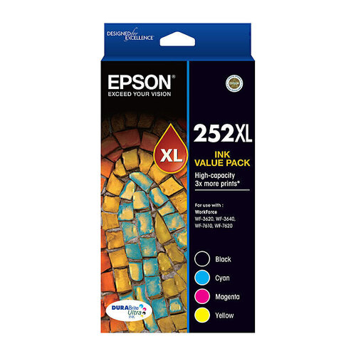 Epson 252XL High Yield Value Pack - Black, Cyan, Magenta & Yellow 