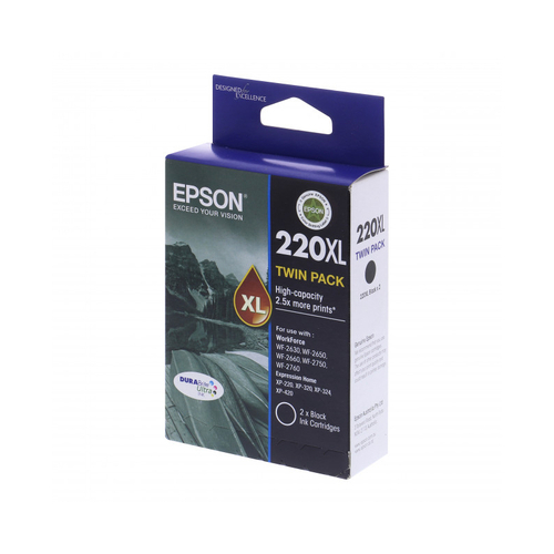Epson 220XL High Yield Black Ink Twin Pack - 400 pages (each)