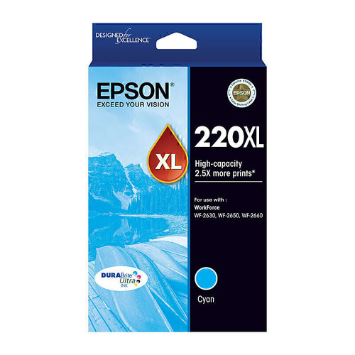 Epson 220XL High Yield Cyan Ink - 450 pages
