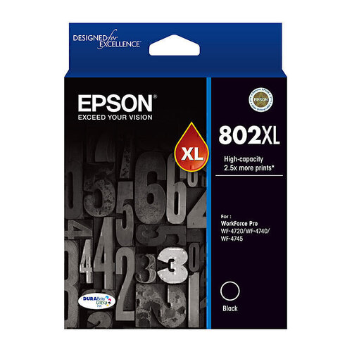 Epson 802XL High Yield Black Ink - 2,600 pages
