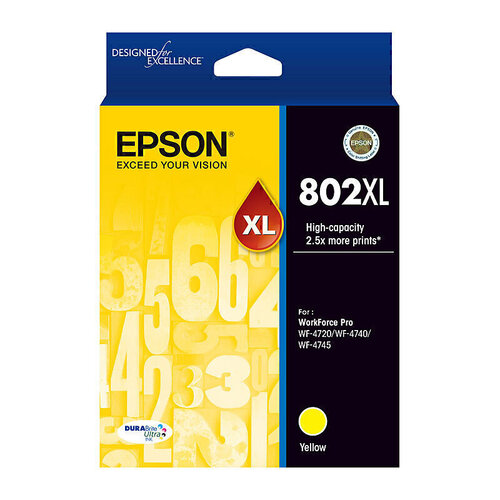 Epson 802XL High Yield Yellow Ink - 1,900 pages