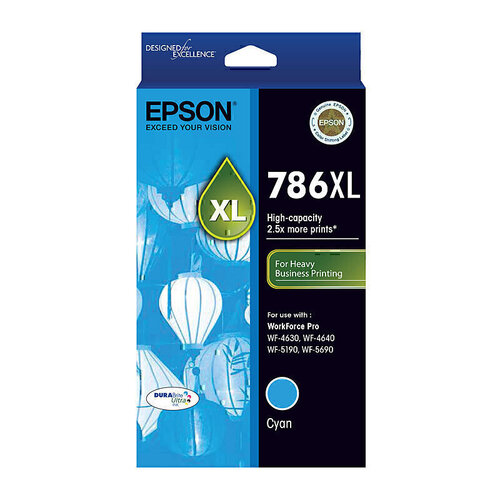 Epson 786XL High Yield Cyan Ink - 2,000 pages