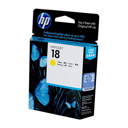 HP #18 Yellow Ink Cartridge - 900 pages 