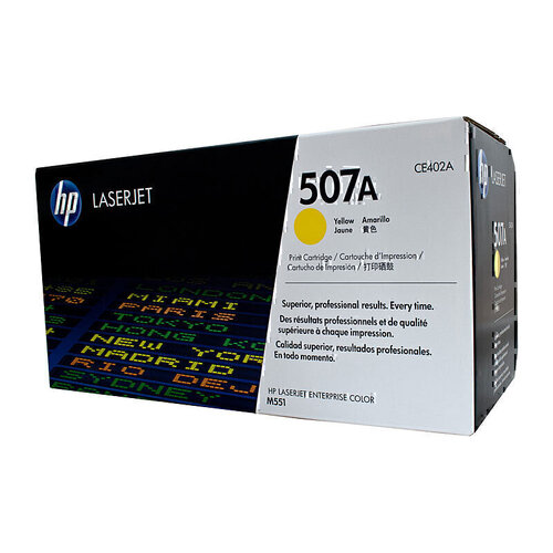 HP 507A CE402A YELLOW LASERJET CARTRIDGE - 6,000 pages
