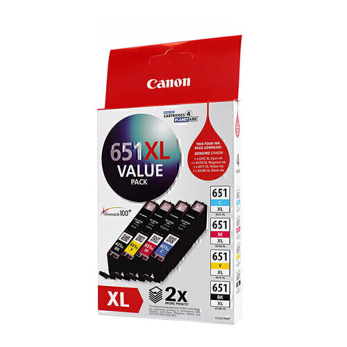 Canon CLI651XL Value Pack - Black, Cyan, Magenta & Yellow
