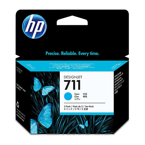 HP #711 Cyan Ink Cartridge 3 Pk - 29ml (each)