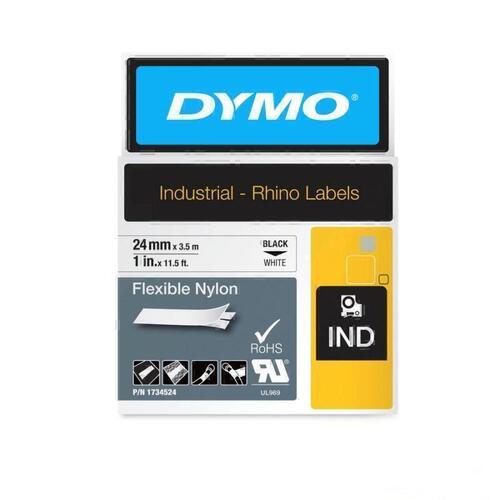 Dymo Rhino 24mm Wht Flex Nylon