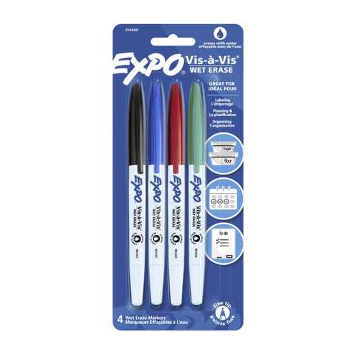 Expo WB Mrkr Wet Erase Pk4 Bx6