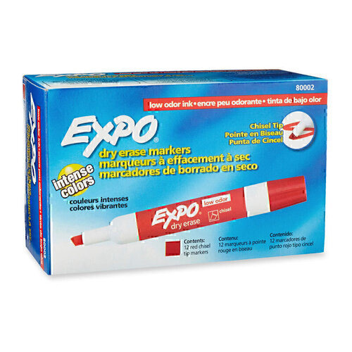 Expo Whiteboard Marker Chisel Red - Box of 12
