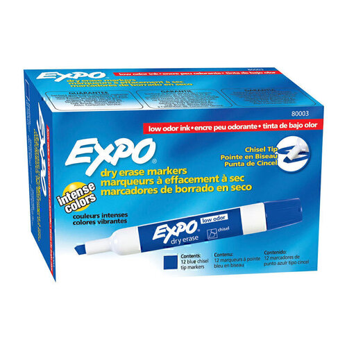 Expo Whiteboard Marker Chisel Blue - Box of 12