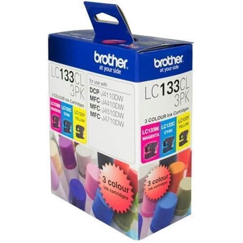 Brother LC133 Colour Value Pack - Cyan, Magenta & Yellow - 600 yield (each)