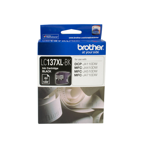 Brother LC137XL Black High Yield Ink - 1,200 yield 