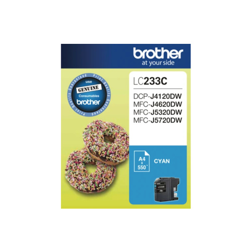 Brother LC233 Cyan Ink Cartridge - up to 550 pages