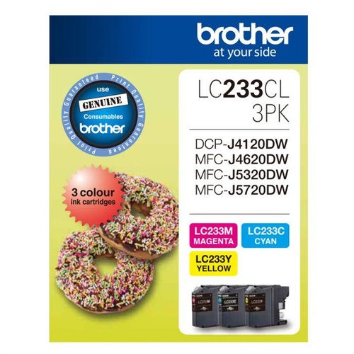 Brother LC233 CMY Colour Pack - up to 550 pages each