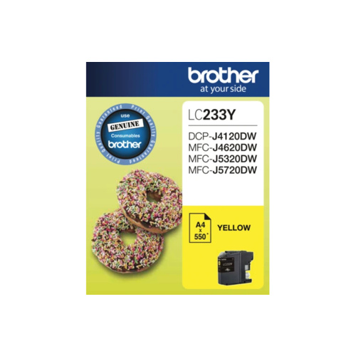 Brother LC233 Yellow Ink Cartridge - up to 550 pages