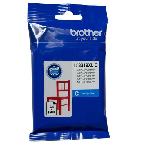 Brother LC3319XL Cyan Ink - 1,500 yield