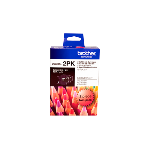 Brother LC73 Black Ink Cartridge Twin Pack - 600 yield (each)