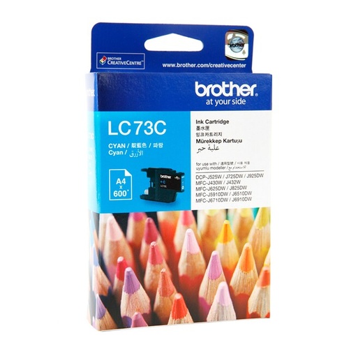 Brother LC73 Cyan Ink Cartridge - 600 yield