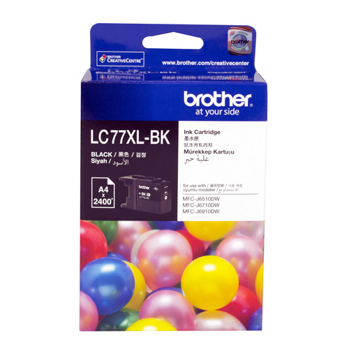 Brother LC77XL Black High Yield Ink - 2,400 yield