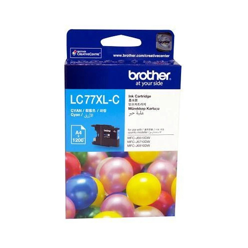 Brother LC77XL Cyan High Yield Ink - 1,200 yield