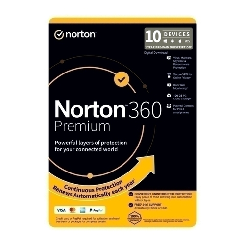 Norton 360 Premium 1U 10D 1 Yr