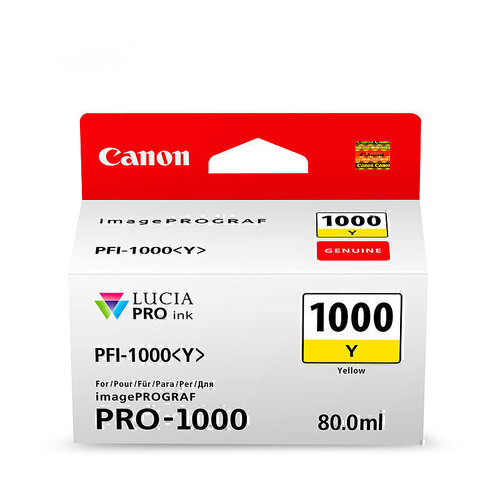Canon PFI1000 Yellow Ink Cartridge - 80ml