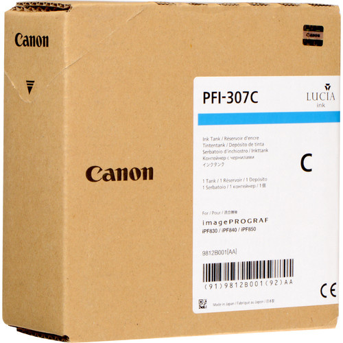 Canon PFI307 Cyan Ink Tank - 330ml