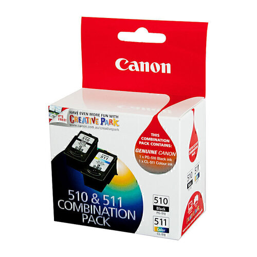Canon PG510 & CL511 Ink Value Pack - Black 220 pages, Colour 244 pages