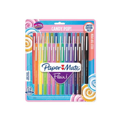 PM Flair Felt Tip Ast Pk24 Bx4