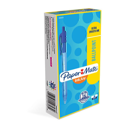 Paper Mate InkJoy 100 Retractable Ballpoint Blue Bx12