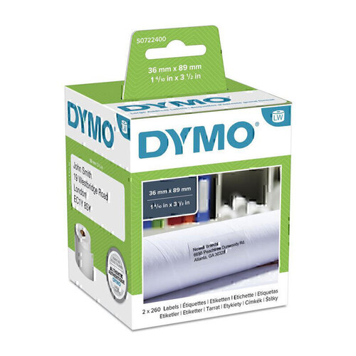 Dymo LW Address Labels 36mm x 89mm - 2 Rolls