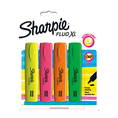 Sharpie Fluo XL Highlighter Pk4 Bx12