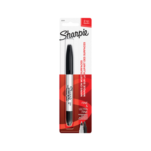 Sharpie Marker TwinTip Blk Bx6
