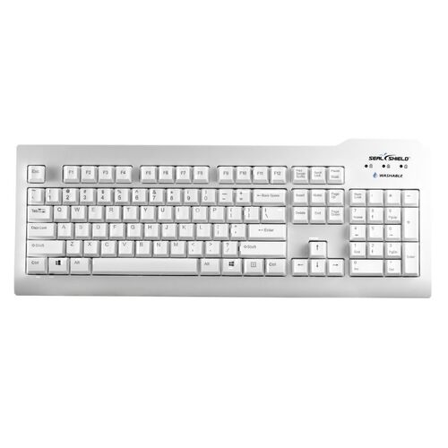 Seal Shield Medical WATERPROOF Glow Keyboard White