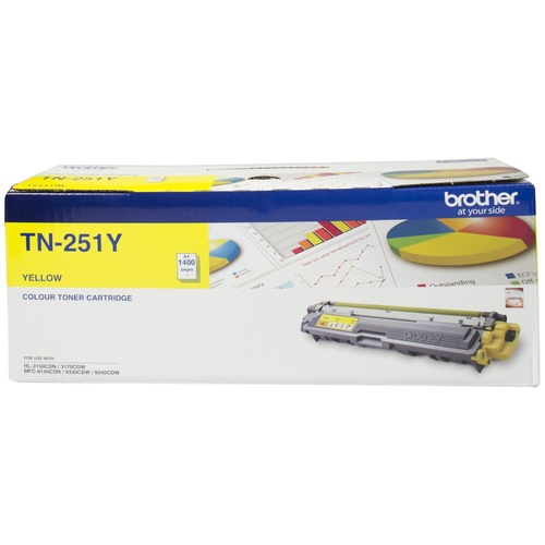 Brother TN251 Yellow Toner - 1,400 yield