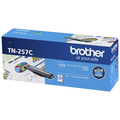 Brother TN257 Cyan Toner - 2,300 yield
