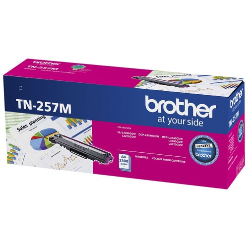 Brother TN257 Magenta Toner - 2,300 yield