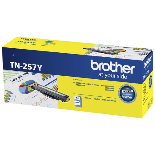 Brother TN257 Yellow Toner - 2,300 yield